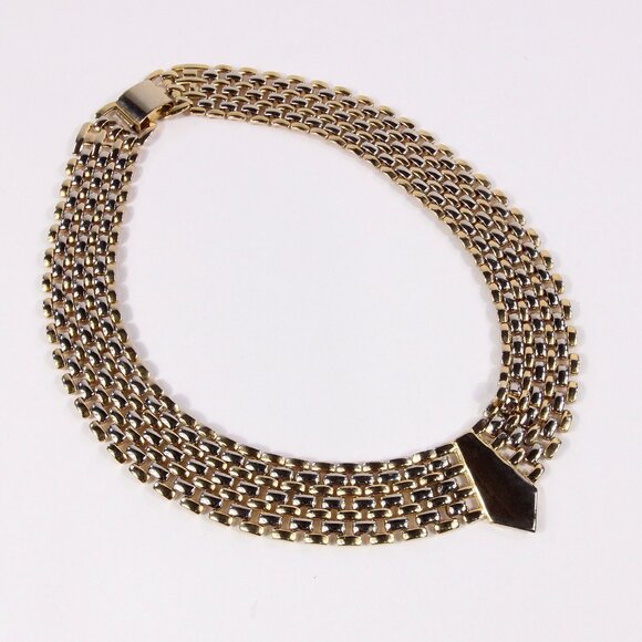 Vintage Egyptian Revival Cleopatra Necklace Gold Tone - Picture 1 of 6